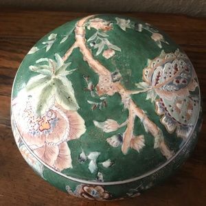Vintage Floral Hand Painted Porcelain Bowl/lid